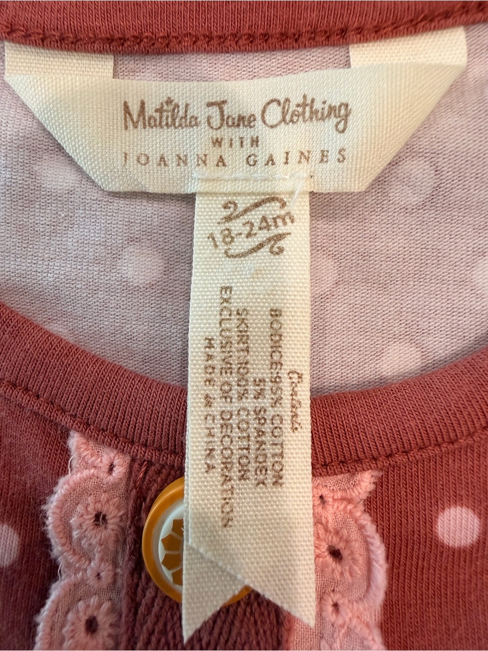 EUC Matilda Jane Coral Polka & Floral Tiered Dress 18-24 months - Picture 4 of 5
